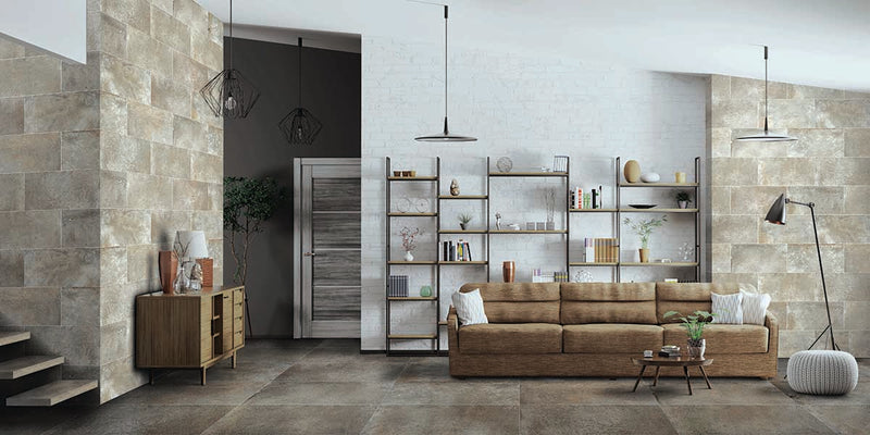 Brooklyn Cemento Toupe Textured 12x24 Porcelain  Tile