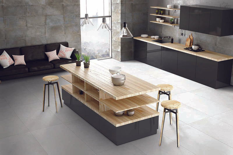 Brooklyn Cemento White Honed 24x24 Porcelain  Tile