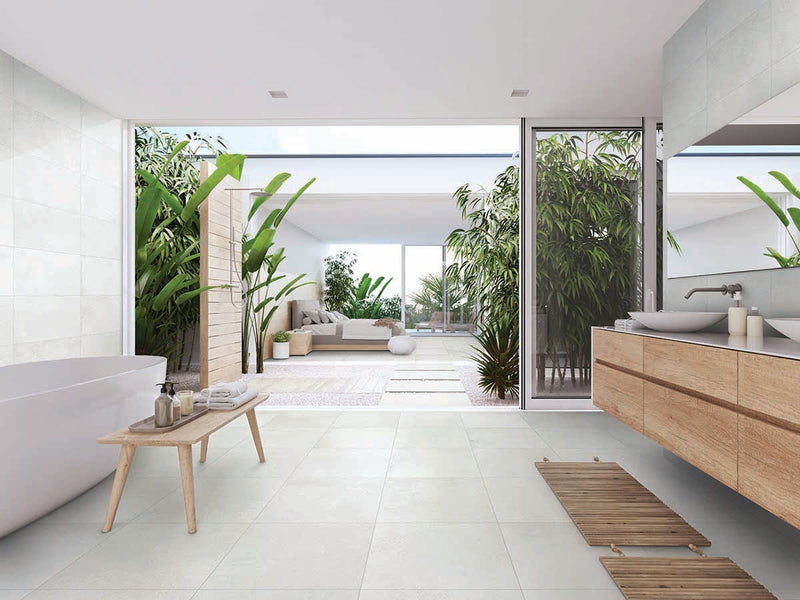 Brooklyn Cemento White Honed 24x48 Porcelain  Tile