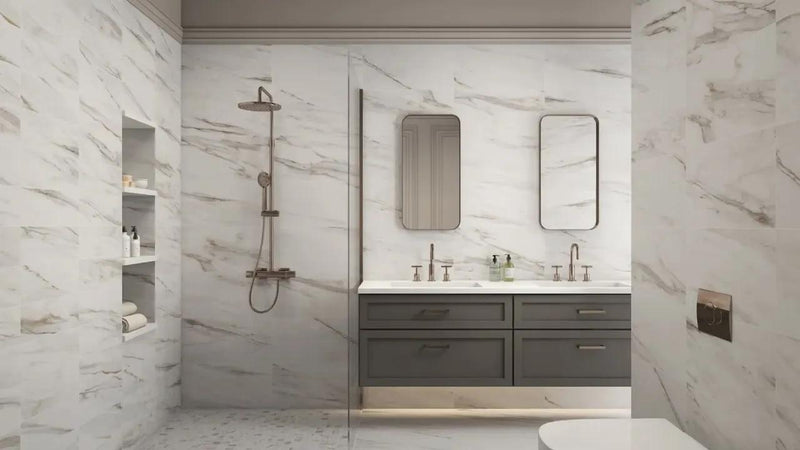 Calacata Gold Glossy 6x18 Ceramic  Tile