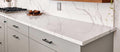 Calacatta Laza 112x26 2 cm Polished Quartz Prefab