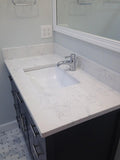 Calacatta Vicenza 112x26 2 cm Polished Quartz Prefab