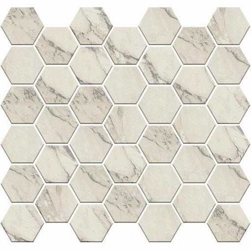 Carrara Select Arabescato 2x2 Hexagon Polished Porcelain  Mosaic