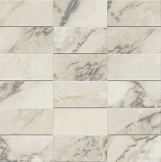 Carrara Select Arabescato 2x4 Subway Honed Porcelain  Mosaic