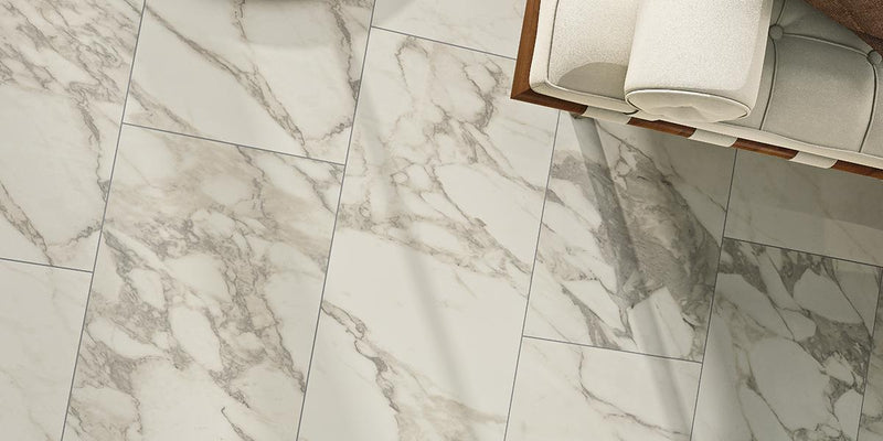 Carrara Select Arabescato Honed 24x48 Porcelain  Tile