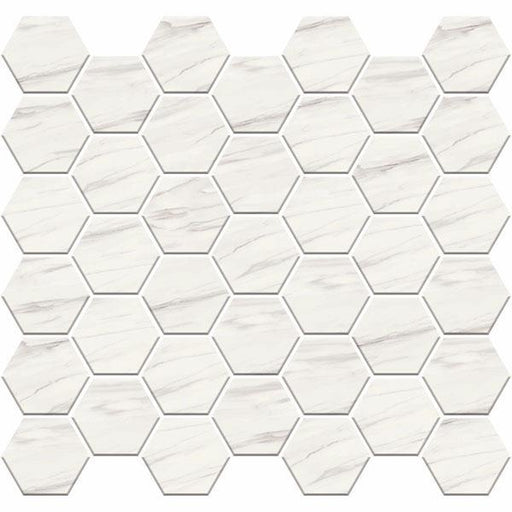 Carrara Select Venato 2x2 Hexagon Polished Porcelain  Mosaic