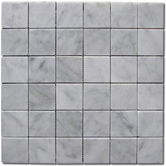 Carrara White 2x2 Square Polished Marble  Mosaic