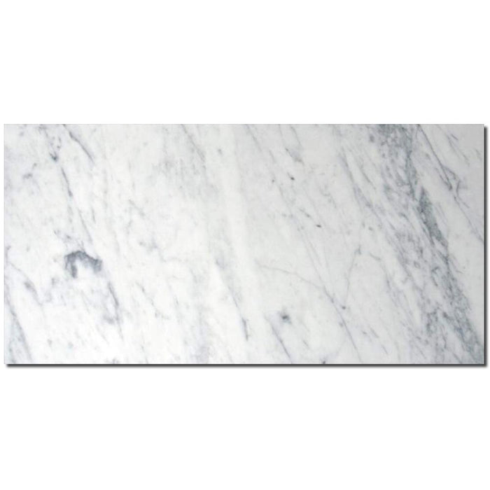 Carrara White Marble Tile 6x12 Polished