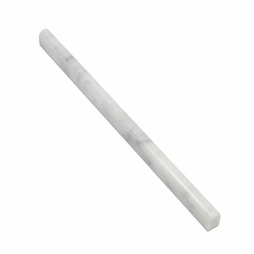 Carrara White Marble Trim 1/2x12 Honed     Pencil Liner