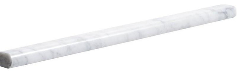 Carrara White Marble Trim 1/2x12 Polished     Pencil Liner