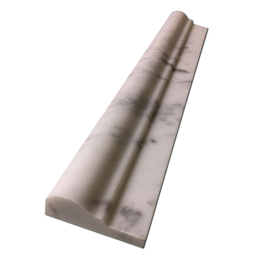 Carrara White Marble Trim 2x12 Honed     Single-Step Chair Rail