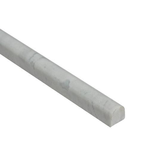 Carrara White Marble Trim 3/4x12 Honed     Pencil Liner