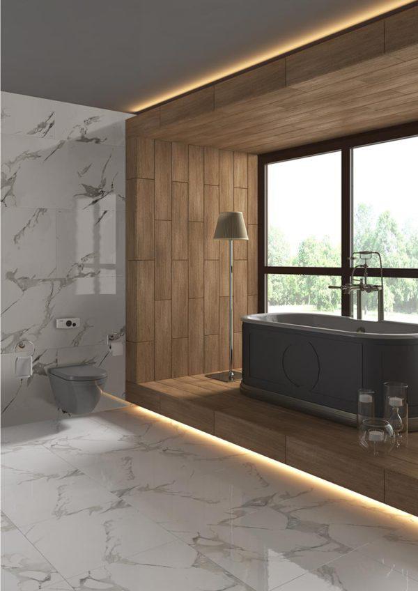 Carrara White Matte 24x48 Porcelain  Tile