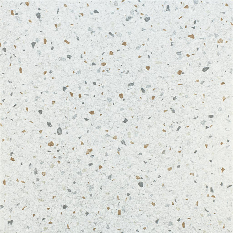 Casablanca Terrazzo Fun White Matte 8x8 Gres Stoneware  Tile