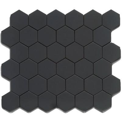 Cc Mosaics Black 2x2 Hexagon Matte Porcelain  Mosaic