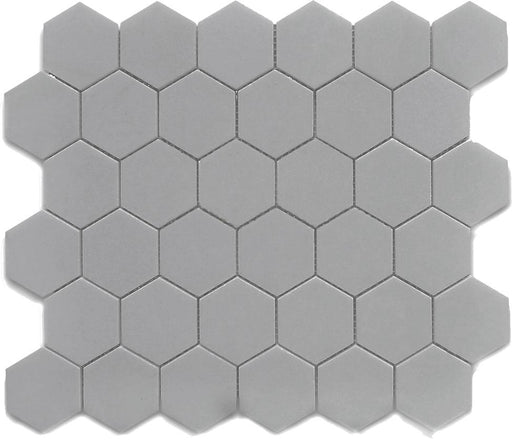 Cc Mosaics Gray 2x2 Hexagon Matte Porcelain  Mosaic