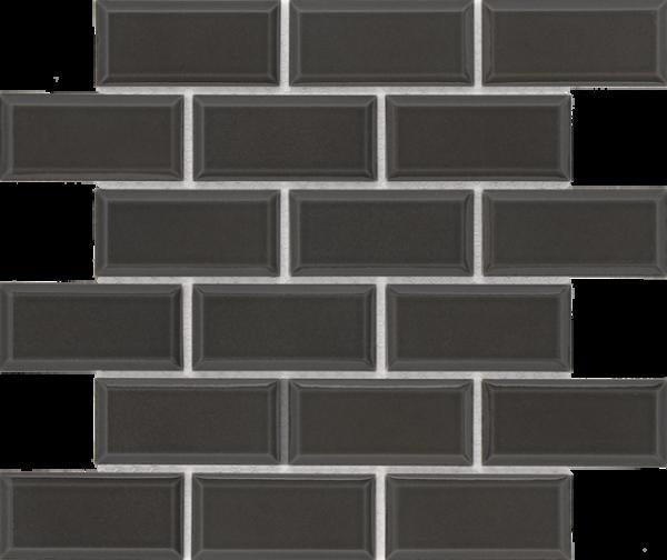 Cc Mosaics Plus Black 2x4 Rectangle Glossy Porcelain  Mosaic