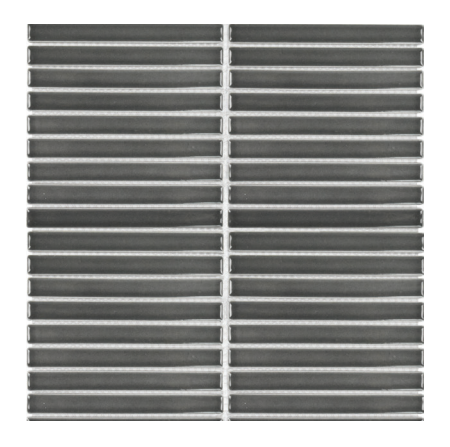 Cc Mosaics Plus Dark Gray Stacked  Porcelain  Mosaic