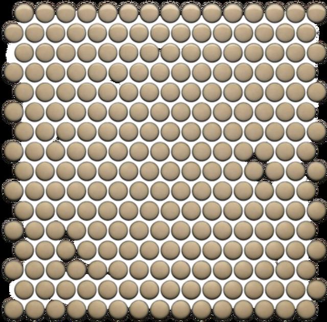 Cc Mosaics Plus Sand Pennyround Glossy Porcelain  Mosaic