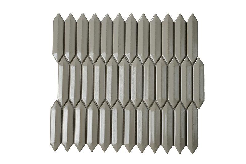 Cc Mosaics Plus Tender Gray 1x4 Picket Glossy Porcelain  Mosaic