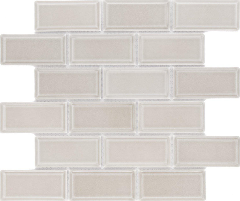 Cc Mosaics Plus Tender Gray 2x4 Rectangle Glossy Porcelain  Mosaic