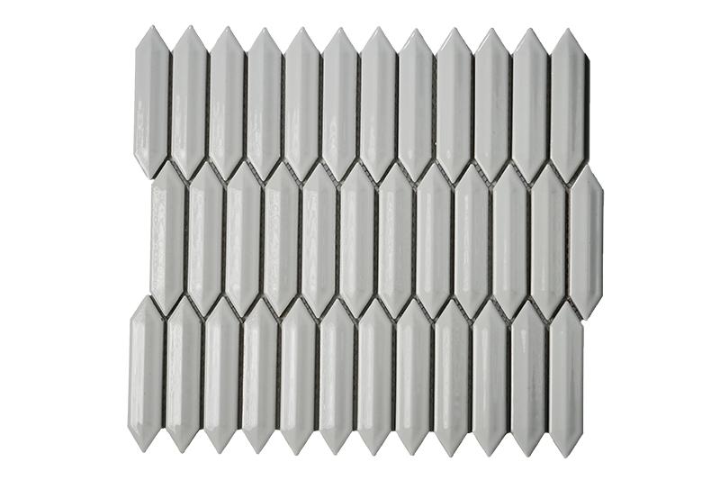 CC Mosaics Plus Glossy Porcelain Mosaic in White 1x4 — Solidshape