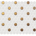 Cc Mosaics Plus White Gold 1x1 Hexagon Matte Porcelain  Mosaic