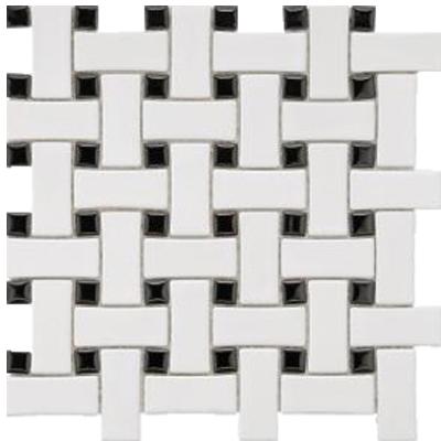 Cc Mosaics White Basketweave Matte Porcelain  Mosaic