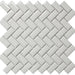 Cc Mosaics White Diamond Herringbone Glossy Porcelain  Mosaic