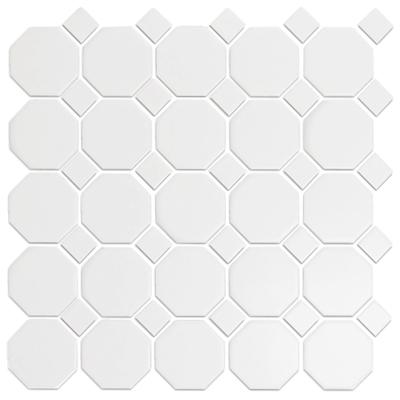 Cc Mosaics White Octagon Matte Porcelain  Mosaic