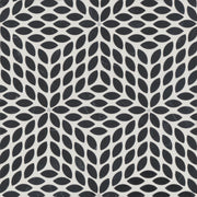 Celeste Nero Marquina Calacatta Losanna Leaf Honed Marble  Mosaic