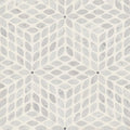 Celeste White Carrara Bardiglio Leaf Honed Marble  Mosaic