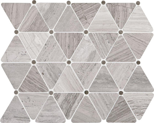 Chenille White 2-3/4x2-1/2 Triangle Polished Limestone  Mosaic