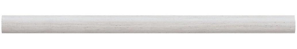 Chenille White Limestone Trim 1/2x12 Honed     Pencilrail