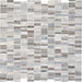Chenille White Silver Screen Random Linear Polished, Honed, Sandblasted Limestone  Mosaic