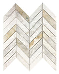 Chevron Herringbone Calacatta Gold Polished Marble  Mosaic
