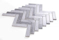 Chevron Herringbone City Grey Polished Marble  Mosaic