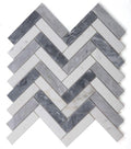 Chevron Herringbone Dusk Polished Marble  Mosaic