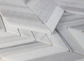 Chevron Herringbone Marmala White Honed Marble  Mosaic