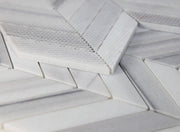 Chevron Herringbone Marmala White Honed Marble  Mosaic