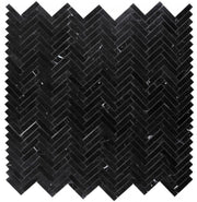 Chevron Herringbone Marquina 1x4  Polished Marble  Mosaic