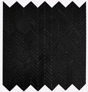 Chevron Herringbone Marquina Polished Marble  Mosaic