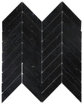 Chevron Herringbone Marquina Polished Marble  Mosaic