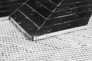 Chevron Herringbone Marquina Polished Marble  Mosaic