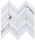 Chevron Herringbone Ravenna Calacatta Polished Marble  Mosaic