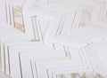 Chevron Herringbone Ravenna Calacatta Polished Marble  Mosaic