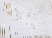 Chevron Herringbone Ravenna Calacatta Polished Marble  Mosaic