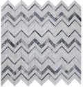 Chevron Herringbone Ravenna Lava Polished Marble  Mosaic