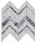 Chevron Herringbone Ravenna Lava Polished Marble  Mosaic