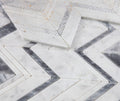 Chevron Herringbone Ravenna Lava Polished Marble  Mosaic